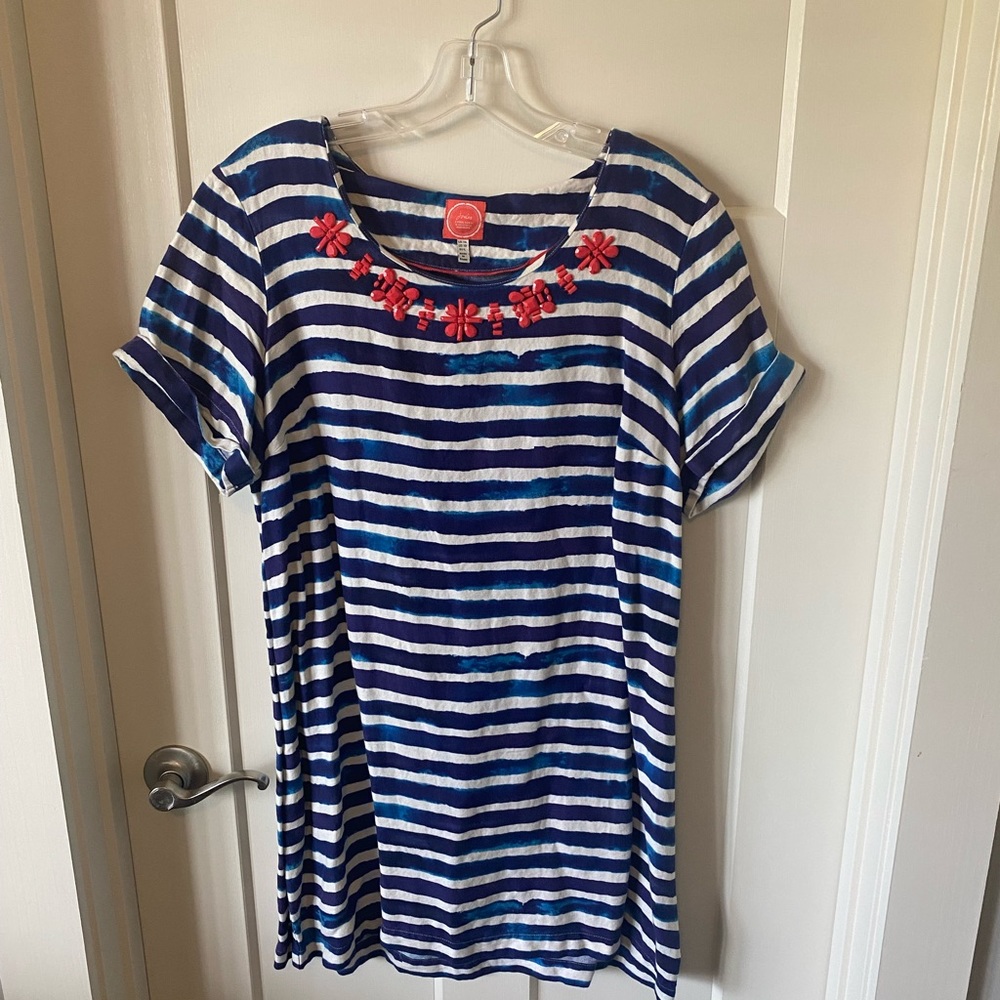 Joules - short-sleeved dress with beaded embroidery